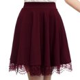 thumbnail image 4 of JINMGG Womens Plus Size Clearance $5 Women's Basic Versatile Stretchy A-line Flared Casual Mini Skater Skirt Wine XXL, 4 of 8