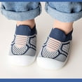 thumbnail image 2 of AJTQTH Toddler Baby Knitted Mesh Indoor Floor Sneakers Non-slip Breathable Sweat Walking Shoes Slip On Soft Soled Shoes for Infant First Walkers Blue 11, 2 of 4