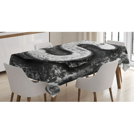 

Letter S Tablecloth Industrial Alphabet Letter Capital S Industrial Theme with Grunge Looking Figure Rectangular Table Cover for Dining Room Kitchen 60 X 90 Inches Grey Silver by Ambesonne
