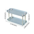thumbnail image 2 of 2-Tier Table Shelf Organizer, Cute Plastic Storage Rack Shelf Square Tray Desk Stand Table Storage Organizer Shelves (Blue), 2 of 5