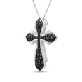 thumbnail image 4 of JewelersClub Sterling Silver 1.00 CTW Diamond Cross Pendant Necklace for Women Black And White Diamonds + 18” Rope Chain Included JewelersClub Sterling Silver, 4 of 6