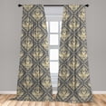 thumbnail image 5 of Ambesonne Grey Abstract Curtains, Tulip Vintage Damask, Pair of 28"x95", Beige and Dimgray, 5 of 5