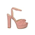 thumbnail image 2 of New Women Faux Suede Peep Toe Knotted Platform Block Heel Sandal - 17992 By Yoki, 2 of 5