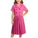 thumbnail image 1 of Odeerbi Niñas 2 Piezas Preppy Traje Manga Corta Muesca Solapa Blazer Chaqueta y Falda Plisada Conjunto Uniforme Escolar, 1 of 5