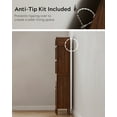 thumbnail image 7 of EYYTHUNG 67" Tall Arched Bathroom Narrow Storage Cabinet, Farmhouse Freestanding Tower Cabinet with Door and Drawer, Space Saving Organizer, Brown, 7 of 7