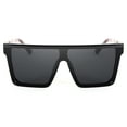 thumbnail image 5 of FEISEDY Women Men Flat Top Shield Sunglasses Oversized Square Rimless Shades UV400 B2470, 5 of 7