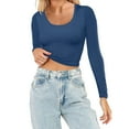 thumbnail image 2 of QHWAUAKFBN T Shirts For Women Loose Fit Lightweight Yoga Crop Slim Fit Long Sleeve Workout Blouse Tshirts Top, 2 of 6