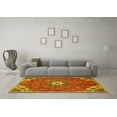 thumbnail image 3 of Ahgly Company Machine Washable Indoor Round Persian Yellow Traditional Area Rugs, 4' Round, 3 of 4