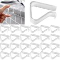 thumbnail image 1 of Queilt 24 Pieces Transparent Clear Tablecloth Clips, Plastic Table Cloth Clips，Windproof Table Cover Holder Clamps，Table Cloth Holder for Christmas Home Wedding Party Indoor Outdoor Camping Picnic, 1 of 5