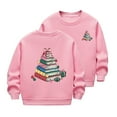 thumbnail image 3 of DxhmoneyHX Christmas Sweatshirts for Girls Xmas Letter Printed Long Sleeve Graphic Tees Holiday Cute ​Bow Going Out Tops Festival Outfits Size 5 Years, 3 of 6