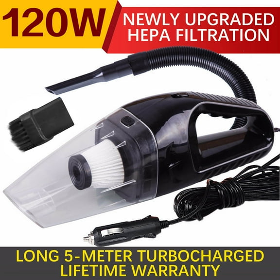 Car Mounted Vacuum Cleaner | High Power Handheld Wet Dry Dual Purpose Suction | ABS Material | Multi-Surface Cleaning for Car Interiors & Home | Includes Attachments | 1 Unit