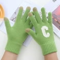 thumbnail image 2 of Skpblutn Glove for Men Can Enable Screen Stretch Mittens Keep Ing Letter Printing Golves Students Outdoor Riding Hiking Mittens Winter Knitted Warm Gloves Green One Size, 2 of 5