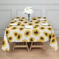 thumbnail image 3 of White Sunflower Pattern Square Tablecloth,Waterproof Square Table Cover,Wipeable Spillproof Washable Table Cover for Home Kitchen Party Decor 42"X42"(107x107cm), 3 of 6
