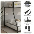 thumbnail image 3 of Kacho Bunk Bed, Low Profile Metal Bunk Bed Twin Over Full, Sturdy Heavy Duty Bunk Bed with Ladder and Guardrails, for Bedroom Dorm for Adult, Small Spaces, Easy Assemble, No Box Spring Needed, 3 of 11