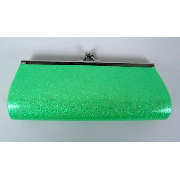 Neon Lime Green Clutch Purse 8" x 3" with Chain (Each)