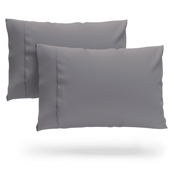 Cosy House Collection Ultra Soft Luxury Standard Size Pillow Cases - Grey Pillowcase Set of 2 - Cooling & Breathable