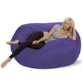 thumbnail image 2 of Chill Sack Bean Bag Chair, Memory Foam Lounger with Microsuede Cover, Kids, Adults, 5 ft, Purple, 2 of 6