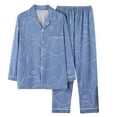 thumbnail image 2 of Weiqiqre Pajamas for Women Long Sleeve Button Down Men's Sleepwear Soft Mens Pjs Set, 2 of 3