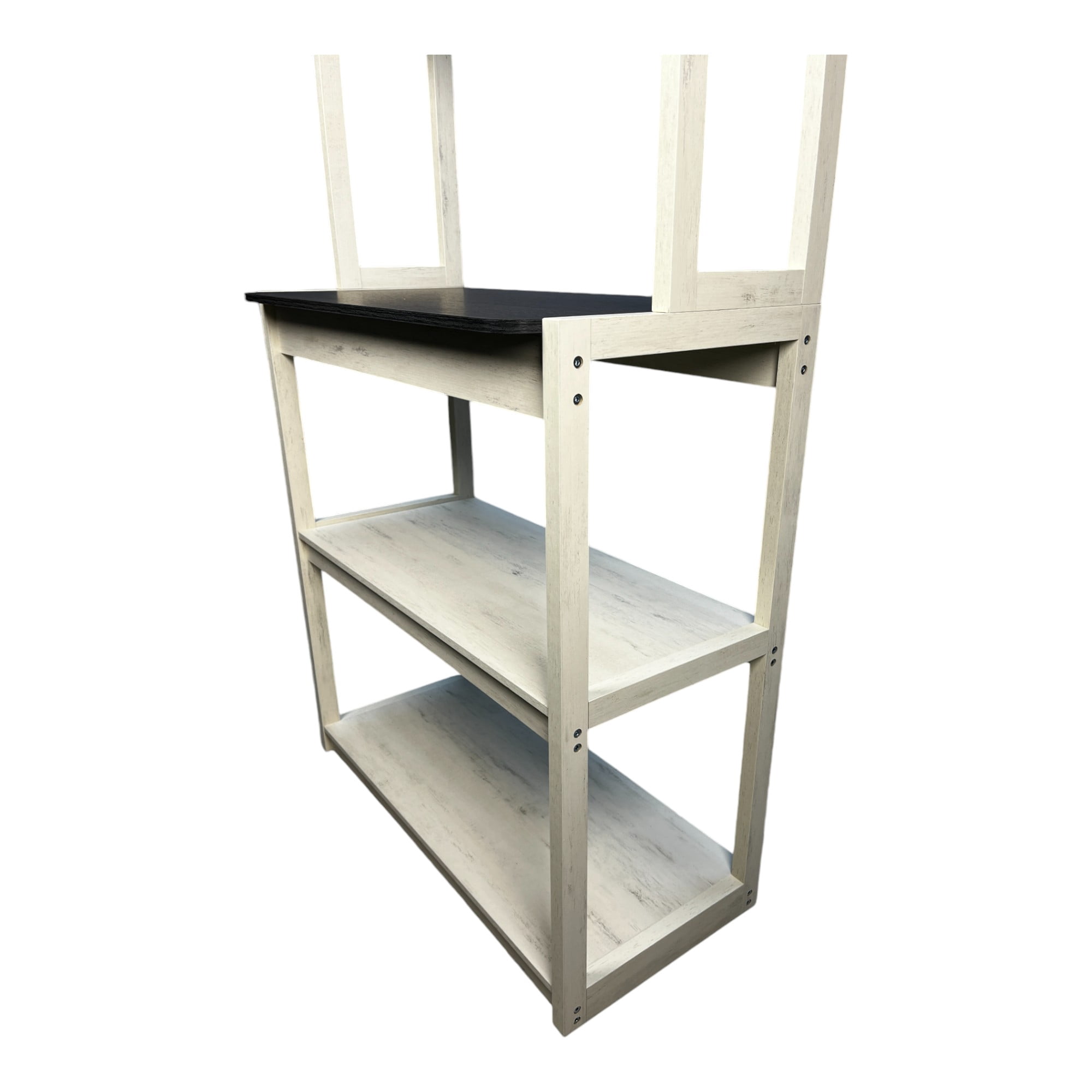 5-Tier Bakers Rack, Kitchen Storage Shelf and Microwave Stand with Coffee Bar, Particle Board Organizer for Pantry, 31.50 Inch, White and Black