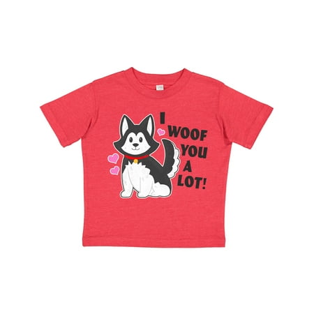 

Inktastic I Woof You a Lot with Husky Dog Illustration Gift Toddler Boy or Toddler Girl T-Shirt