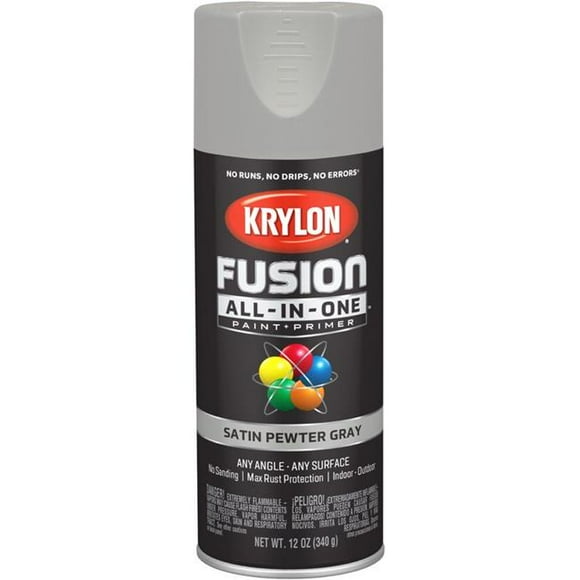 Krylon Diversified Brands 251194 12 oz Pewter Gray Satin Spray Paint