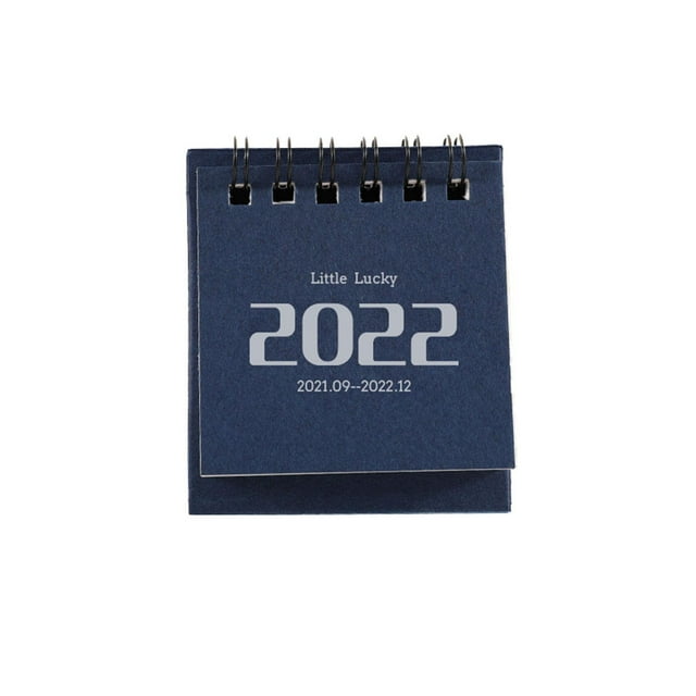 PVCS 2022 Desktop Calendar Student Portable Notepad Ornament Decoration Blue