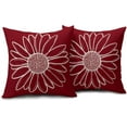 thumbnail image 2 of Burgundy Red Daisy Flower Pillow Covers 18x18 Inch Set of 2 Spring Summer Floral Bloom Decorative Throw Pillows Seasonal Cotton Linen Pillow Cases Farmhouse Home Decor For Cushion Couch Sofa Outdoor, 2 of 6