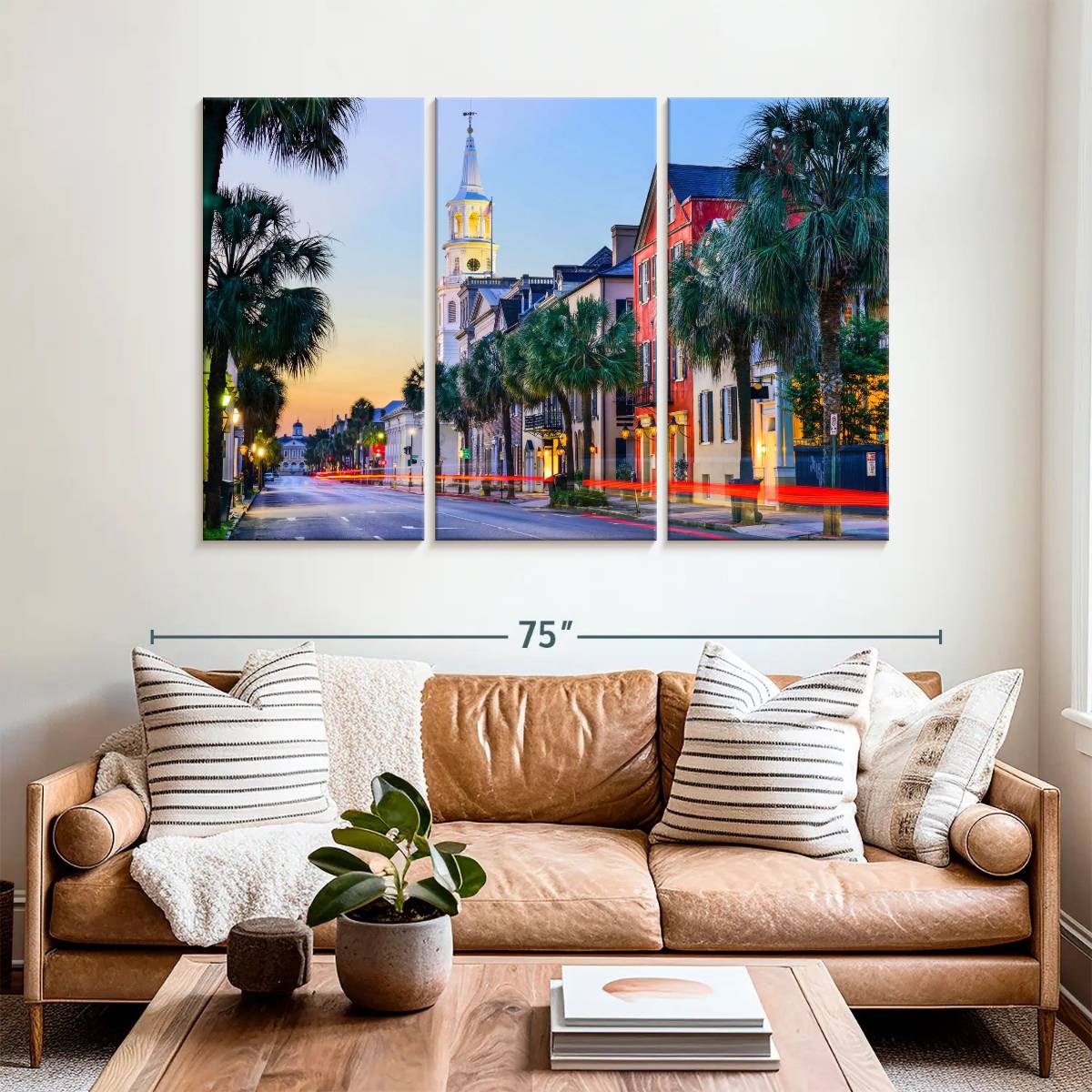 Elephant Stock Charleston Cityscape Wall Art - Horizontal Multi Panel 