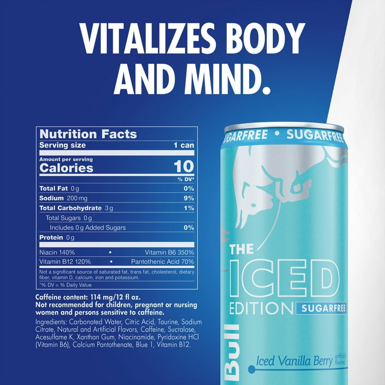 Red Bull Iced Edition Sugarfree Energy Drink, Iced Vanilla Berry