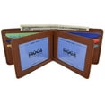 thumbnail image 6 of Moga Men's Bifold Genuine Leather Wallet With Double Center Flap And 3 ID Windows (Tan), 6 of 6