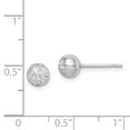 thumbnail image 2 of Beautiful Sterling Silver Rhod-plated Diamond Cut 6mm Ball Post Earrings, 2 of 2