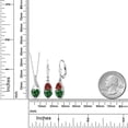 thumbnail image 2 of Gem Stone King 925 Sterling Silver Green Nano Emerald and Red Garnet Pendant Earrings Set for Women (3.48 Cttw, Gemstone May Birthstone, with 18 inch Chain), 2 of 4