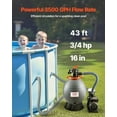 thumbnail image 3 of Dranite Sand Filter Pump System for Above Ground Pool, 16 Inch, 3500 GPH, 3/4 HP, with 6-Way Valve and Strainer Basket, Easy Install Swimming Pool Filter Pump by Krystal Clear, 3 of 11