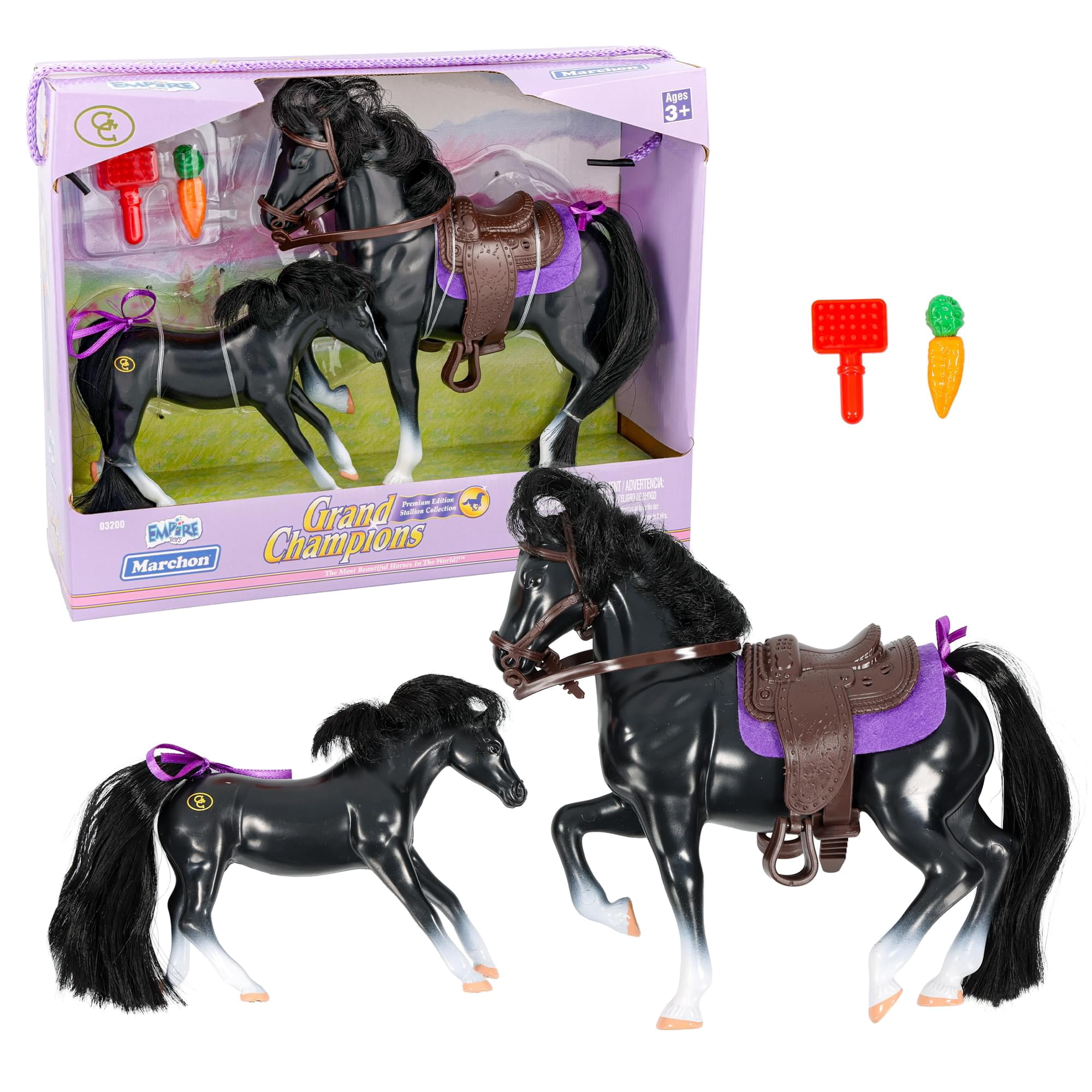 Grand Champions Premium Edition Stallion Collection Black Warmblood Horse Set