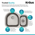 thumbnail image 5 of Kraus Premier 30-inch 16 Gauge Undermount 60/40 Double Bowl Stainless Steel Kitchen Sink, 5 of 11