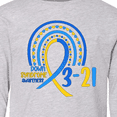 thumbnail image 4 of Inktastic 3-21 World Down Syndrome Day Blue and Yellow Rainbow Ribbon Long Sleeve Youth T-Shirt, 4 of 5