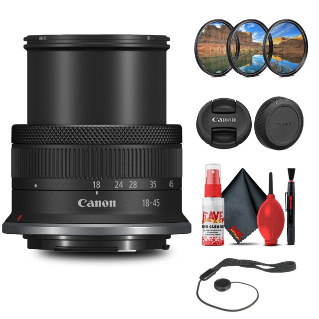 Canon RF-S 18-45 Mm f/4.5-6.3 Es una Lente STM con Tarjeta Extreme Pro de 64 Gb y Más