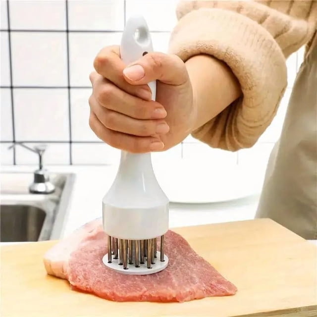 Meat Fork Tenderizer with Stainless Steel Ultra Sharp NeedleBlades Heavy Duty Cooking machine for Tenderizing BeefTurkey, Chicken, Steak, Veal, Pork, Fish etc