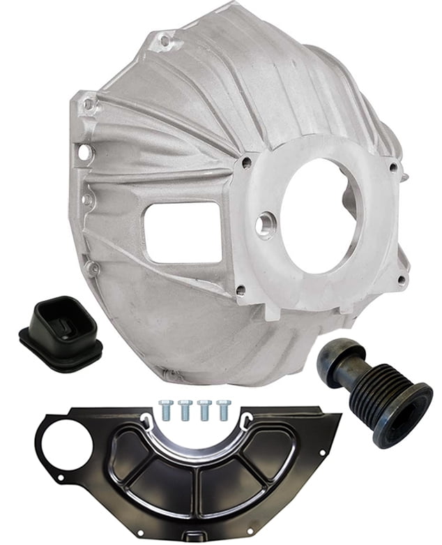 NEW SWS CHEVY ALUMINUM BELLHOUSING, FLYWHEEL INSPECTION COVER, CLUTCH