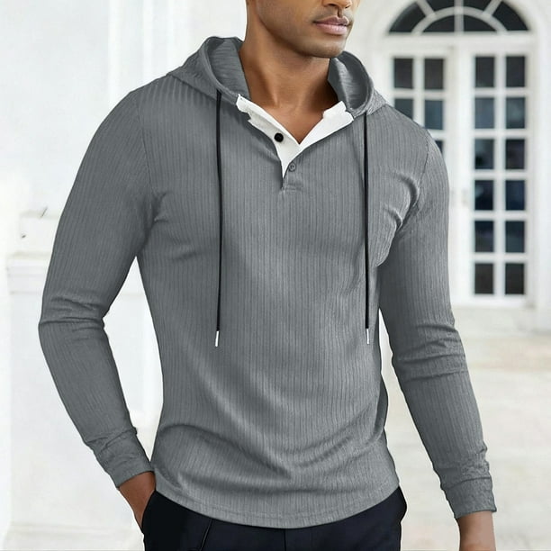 MHFRRA Sudadera Informal con Capucha y Manga Larga con Cordón para Deportes Al Aire Libre y Actividades de Ocio Diarias En Otoño E Invierno Gris