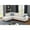Beige, variant on HomeStock Sophisticated Simplicity Sectional Sofa With Ottoman, Living Room Set, Left Facing Chaise, 2 Cup Holders, 2 Throw Pillows, Tufted Back and Seat - 99.5"D x 67"W x 32"H-Color:Dark Gray
