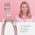 thumbnail image 4 of Liquipel Powertek Velvet Type-C Fast Charger Cable, 6ft USB-C for Galaxy, Note, Tab, MacBook - Pink, 4 of 7