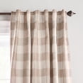 thumbnail image 2 of Elrene Home Fashions Grainger Buffalo Check Blackout Window Curtain, Linen, 52" x 95", 2 of 3