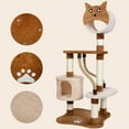 thumbnail image 5 of Fashionwu 50” Cat Tree -Pet Furniture Cat Tower, Multi-Step Cat Condo with Sisal-Covered Scratching Posts &2 Plush Rooms for Cats or Kittens, Cat Climbing Stand Cave, 5 of 9
