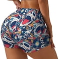 thumbnail image 1 of Balery cool rock Skull Pantalones cortos de entrenamiento estampados para mujer, sin costuras, ajustados, para gimnasio, yoga, correr, deportes, ejercicio activo, fitness.-Medium, 1 of 8
