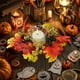 thumbnail image 4 of Candelabros de hojas de arce de simulación de otoño, corona de decoración de Halloween, adorno de mesa de plástico, copa de vela, corona, portavelas de plástico, 4 of 6