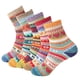 thumbnail image 2 of Calcetines gruesos de lana para mujer, hasta media pantorrilla, con bloques de color para otoño e invierno., 2 of 4