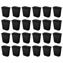 Sterilite 3 Gallon Rectangular Wastebasket Small Trash Bin, 24 Pack, Black