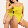 thumbnail image 5 of QHFBli Womens Scoop Neck Cut Out Front Lace Up Back High Cut Monokini One Piece Swimsuit, 5 of 9