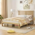 thumbnail image 3 of Auranook Full Rattan Bed Frame, Cane Bed Mattress Foundation w / Rattan Headboard, Under-bed Storage, Rubber Wood Legs, Boho Wooden Platform Bed, 3 of 10